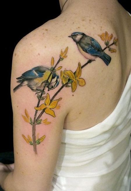 Sparrow Shoulder Tattoos