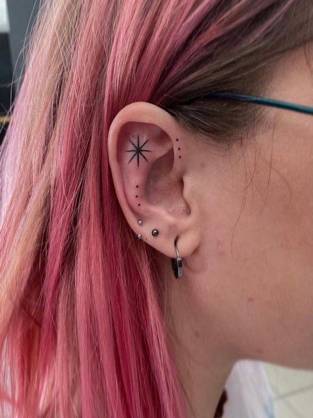 Star Ear Tattoo