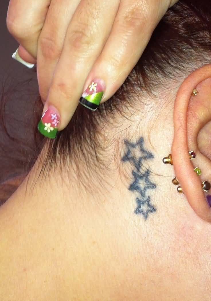 Star Tattoo Behind the Ear