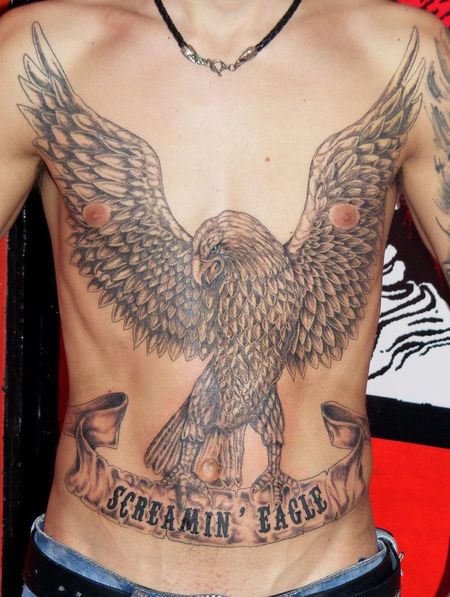Stomach Hawk Tattoos