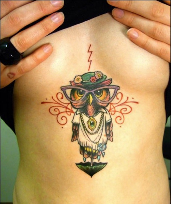 Stomach Owl Tattoo