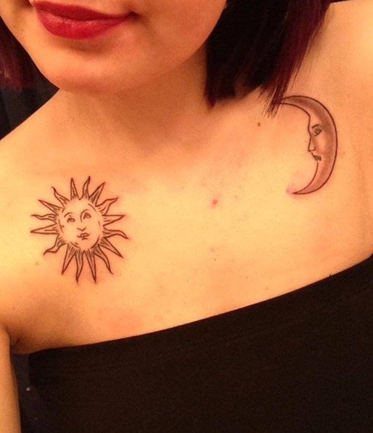 Sun Chest Tattoos