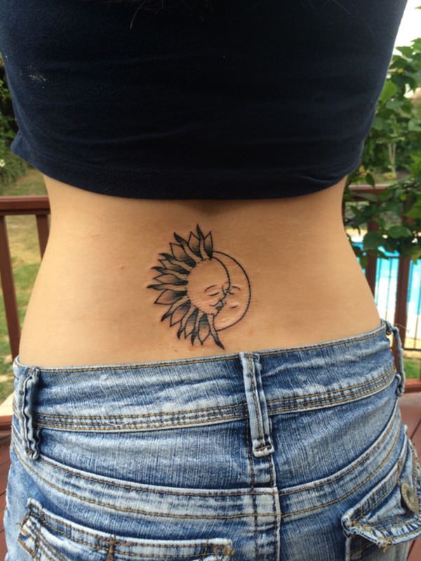 Sun Lower Back Tattoos