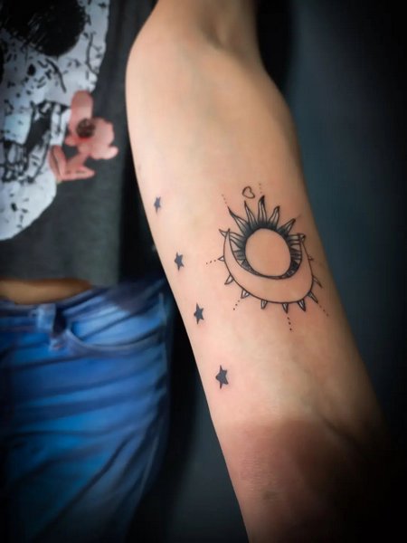 Sun Moon And Stars Tattoo