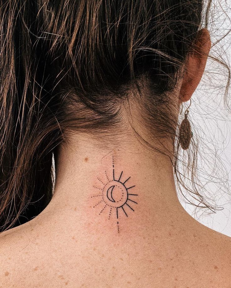 Sun Neck Tattoos