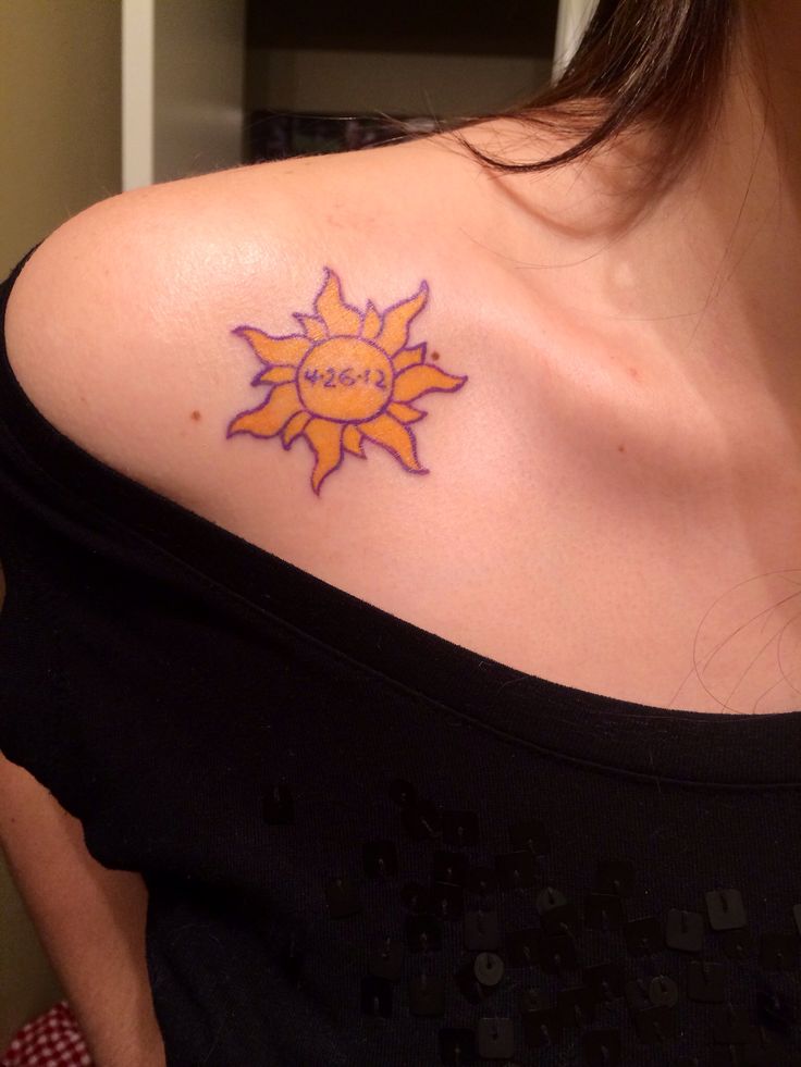 Sun Shoulder Tattoos