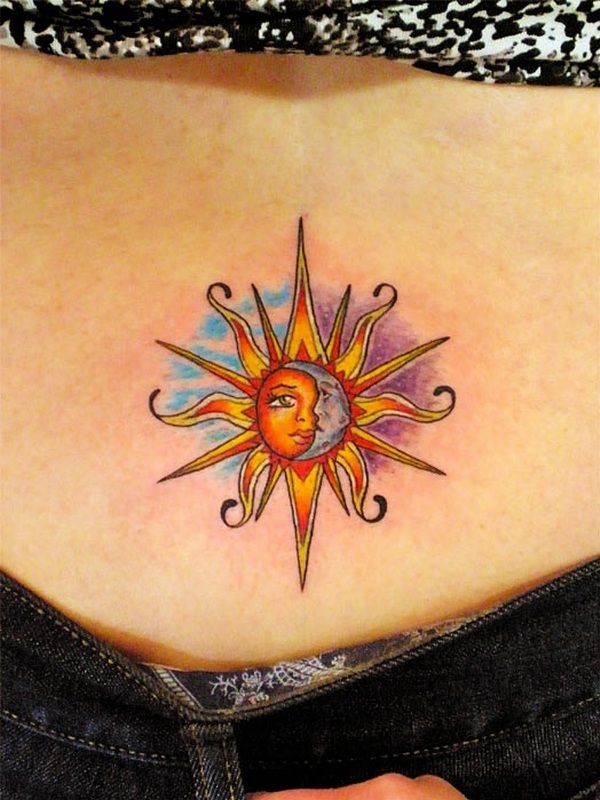 Sun Stomach Tattoos