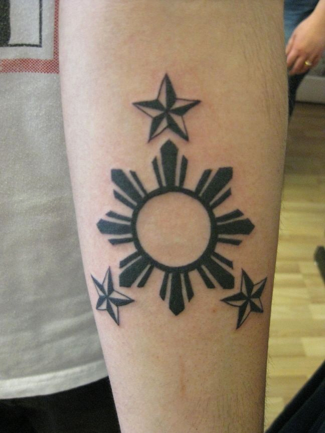 Sun and Star Tattoo