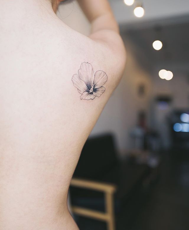 Tiny Hibiscus Tattoo