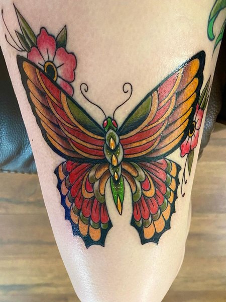 Traditional Butterfly Tattoo