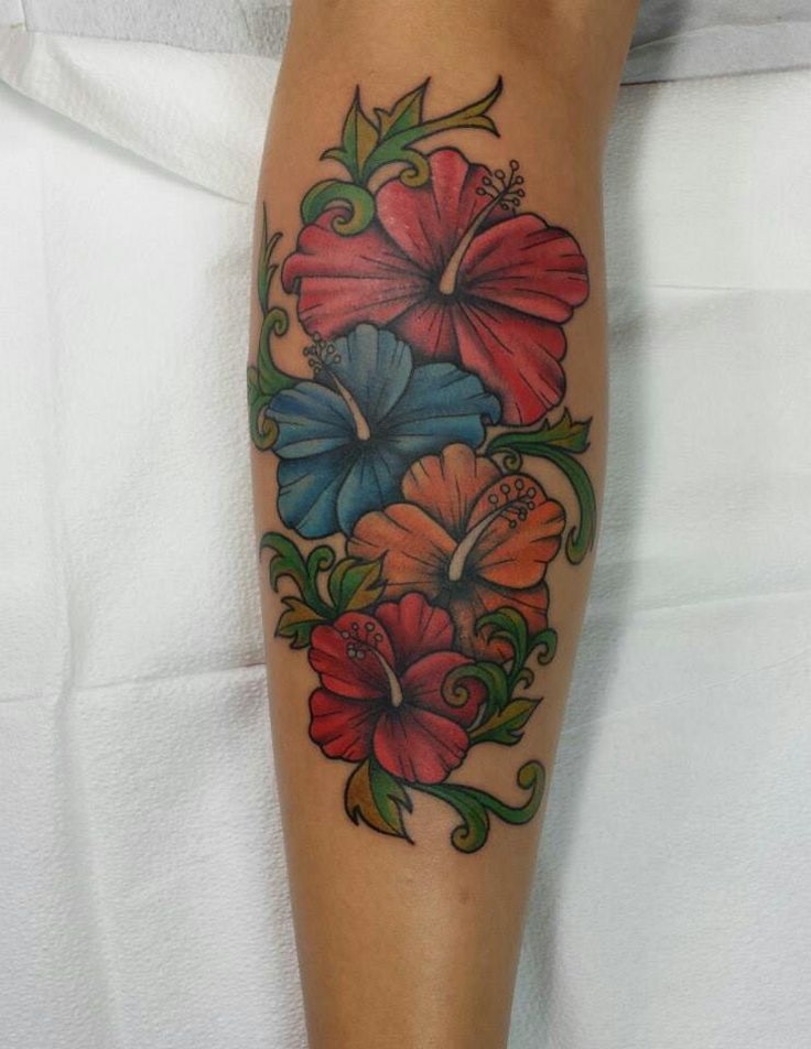 Traditional Hibiscus Tattoo