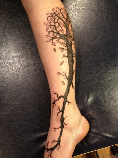 Tree Leg Tattoo