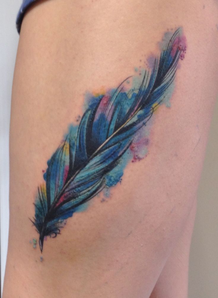 Tricolor Feather Tattoo