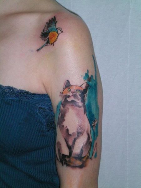 Watercolor Animal Tattoo