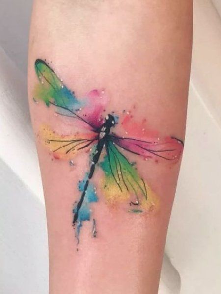 Watercolor Dragonfly Tattoo