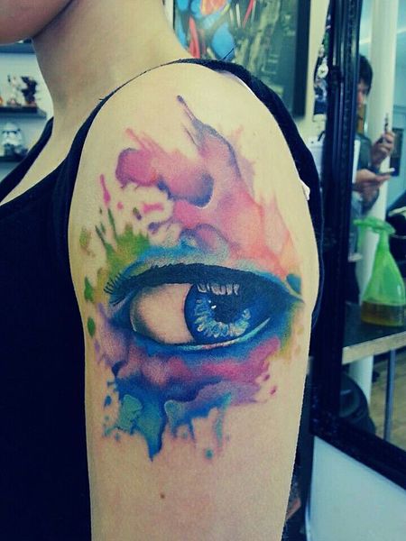 Watercolor Eye Tattoo