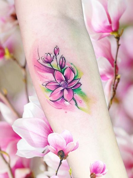 Watercolor Flower Tattoo