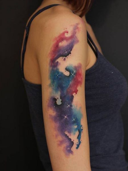 Watercolor Galaxy Tattoo