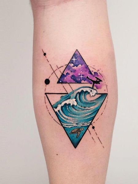Watercolor Geometric Tattoo