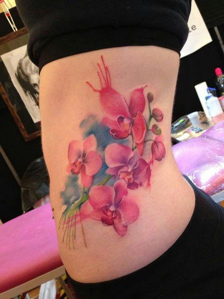 Watercolor Orchid Tattoo