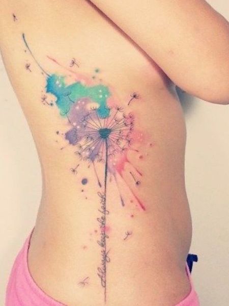 Watercolor Side Tattoo