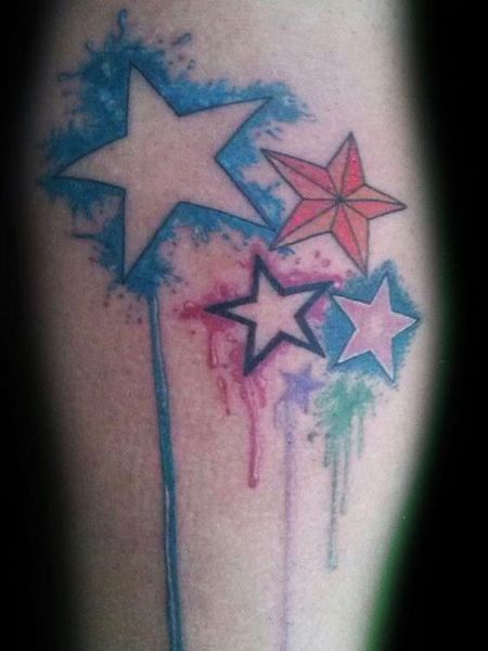 Watercolor Star Tattoo