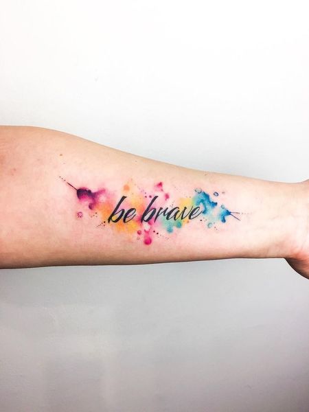 Watercolor Text Tattoo