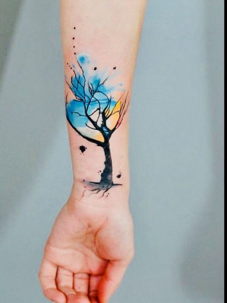 Watercolor Wrist Tattoo