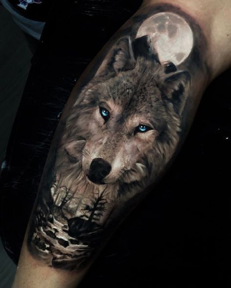 Wolf Elbow Tattoo