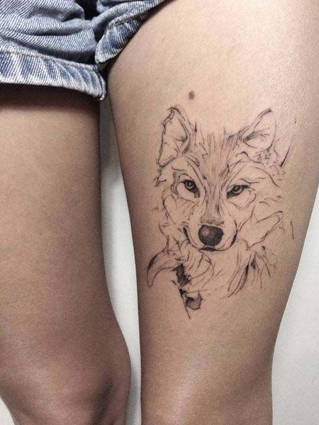 Wolf Leg Tattoo