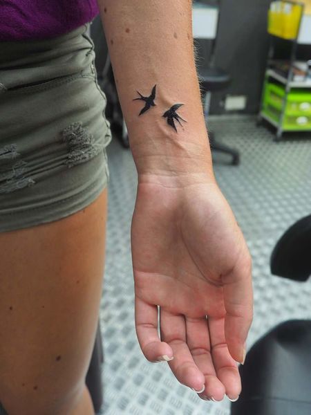 Wrist Swallow Tattoo