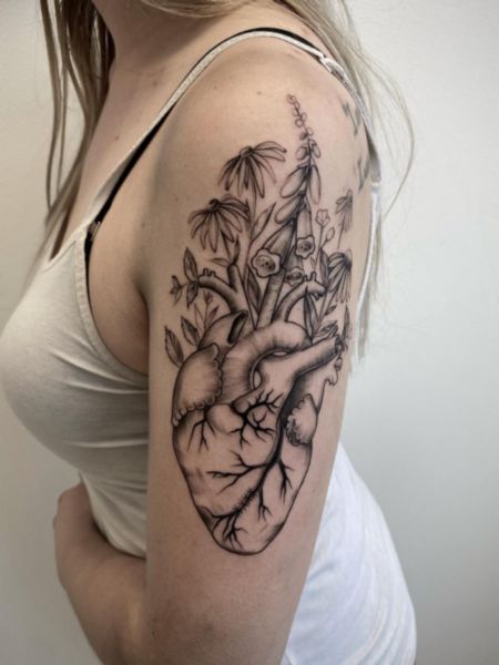 Anatomical Heart Tattoo