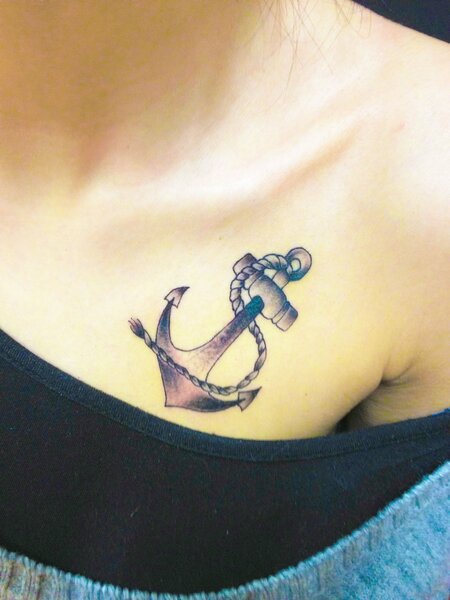 Anchor Chest Tattoo