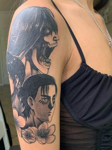 Anime Half Sleeve Tattoo