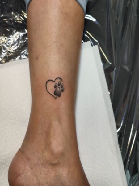 Ankle Heart Tattoo