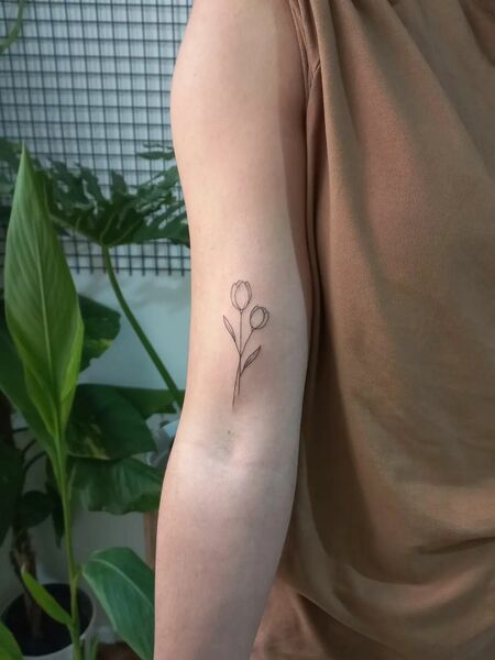 Arm Tulip Tattoo