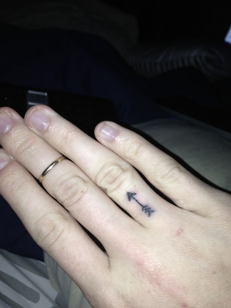 Arrow Tattoo On Finger