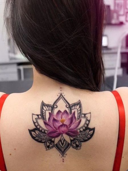 Back Lotus Flower Tattoo