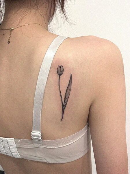 Back Tulip Tattoo