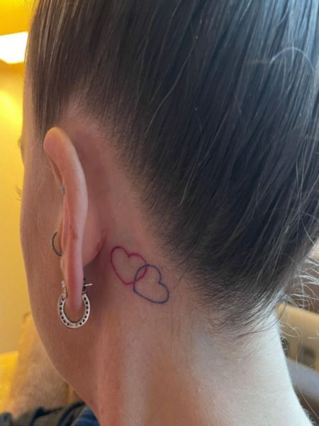 Behind The Ear Heart Tattoo