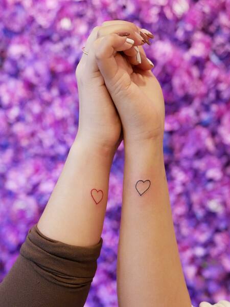 Best Friend Heart Tattoos