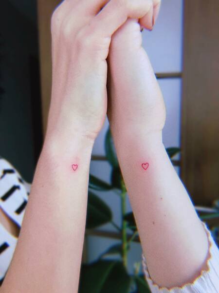 Best Friend Red Heart Tattoos