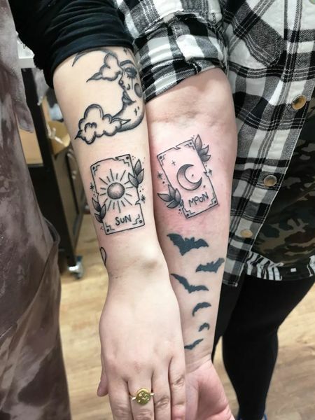 Best Friend Sun And Moon Tattoos