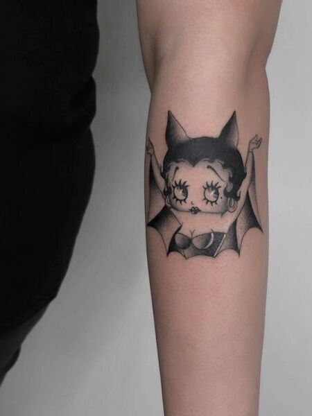 Betty Boop Bat Tattoo