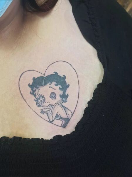 Betty Boop Chest Tattoo