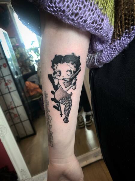 Betty Boop Gun Tattoo