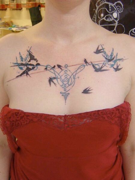 Bird Chest Tattoo