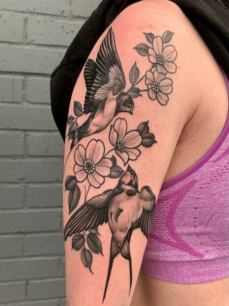 Bird Half Sleeve Tattoo