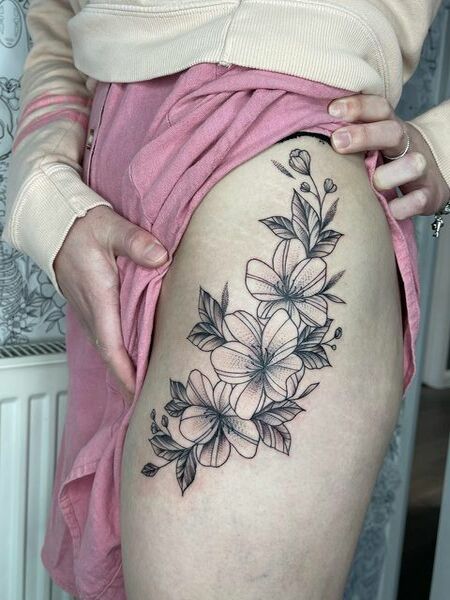 Black Cherry Blossom Tattoo