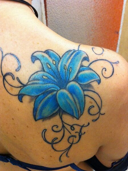 Blue Lily Tattoo